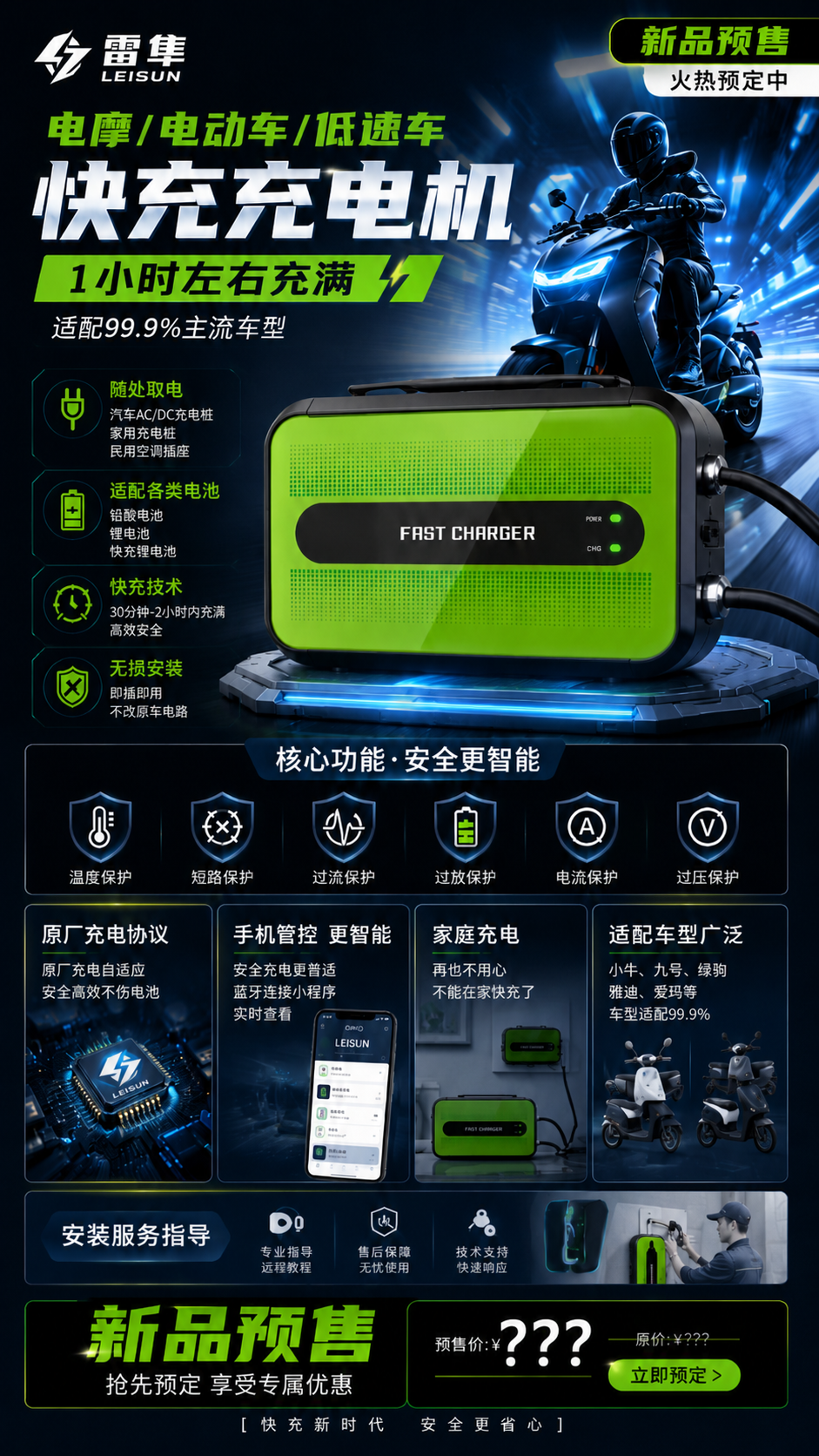 雷隼快充充电机预售宣传图